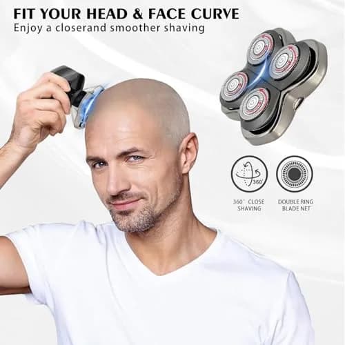 VODOZAVA Pro 4 Shaver Replacement Heads for Skull | Self-Sharpening, Wet & Dry, 4-Head Set thumbnail 3