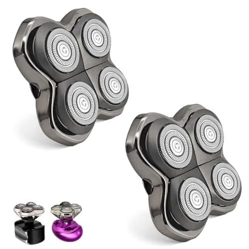 VODOZAVA 2Pack Pro 4 Shaver Replacement Heads for Skull, Self-Sharpening Blades, Silver PRO | Compatible with Pitbull Gold PRO thumbnail 1