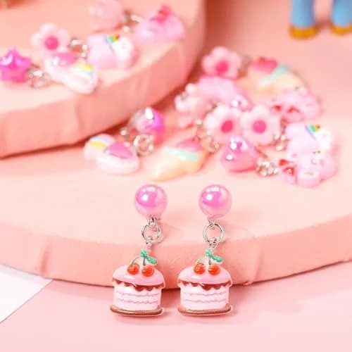 PinkSheep Unicorn Clip On Earrings for Little Girls | 6 Pairs, Safe & Comfortable thumbnail 4