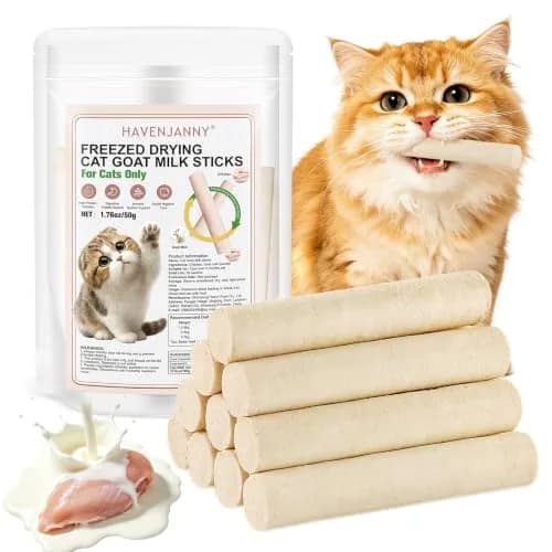 HavenJanny Cat Goat Milk Treats 50g (1.76 oz) | Chicken Stick for Digestion & Teeth Cleaning thumbnail 1