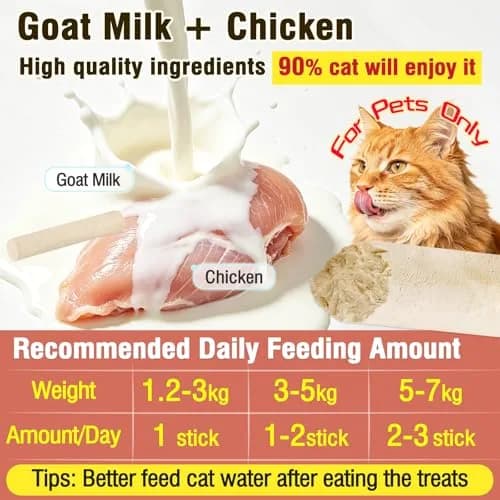 HavenJanny Cat Goat Milk Treats 50g (1.76 oz) | Chicken Stick for Digestion & Teeth Cleaning thumbnail 2