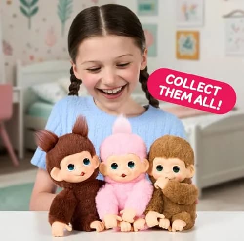 Little Live Pets My Baby Monkey Minis Luna Lemon Interactive Plush Toy | 18.8 cm (7.4") thumbnail 3