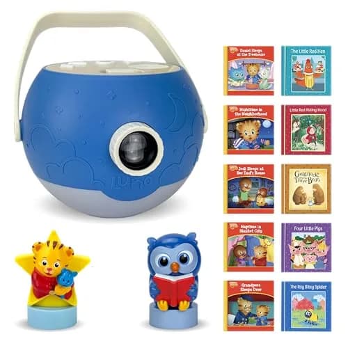 LUNA STORYTIME Kids Book Projector - 5 Daniel Tiger & Fairytale Stories, 10 Songs, Ages 3+ | Screen-Free Bedtime Fun thumbnail 1