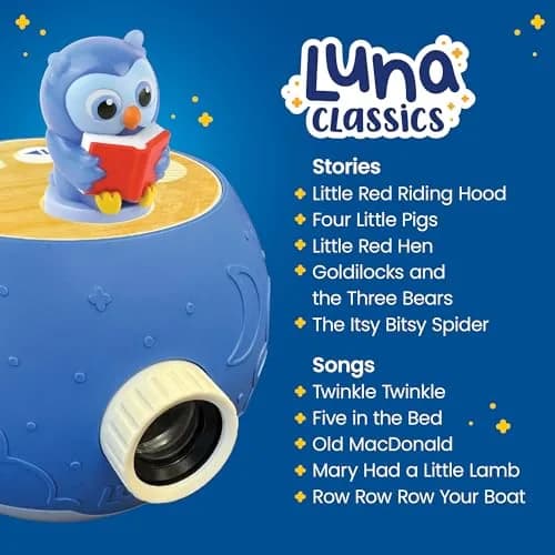 LUNA STORYTIME Kids Book Projector - 5 Daniel Tiger & Fairytale Stories, 10 Songs, Ages 3+ | Screen-Free Bedtime Fun thumbnail 6
