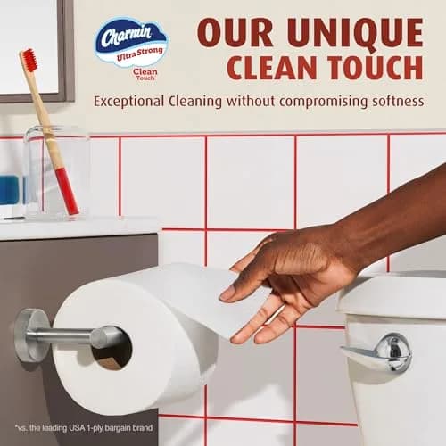 Charmin Ultra Strong Clean Touch Toilet Paper, 6 Family Mega XL Rolls (2310 Sheets Total) | 4X Stronger When Wet thumbnail 3