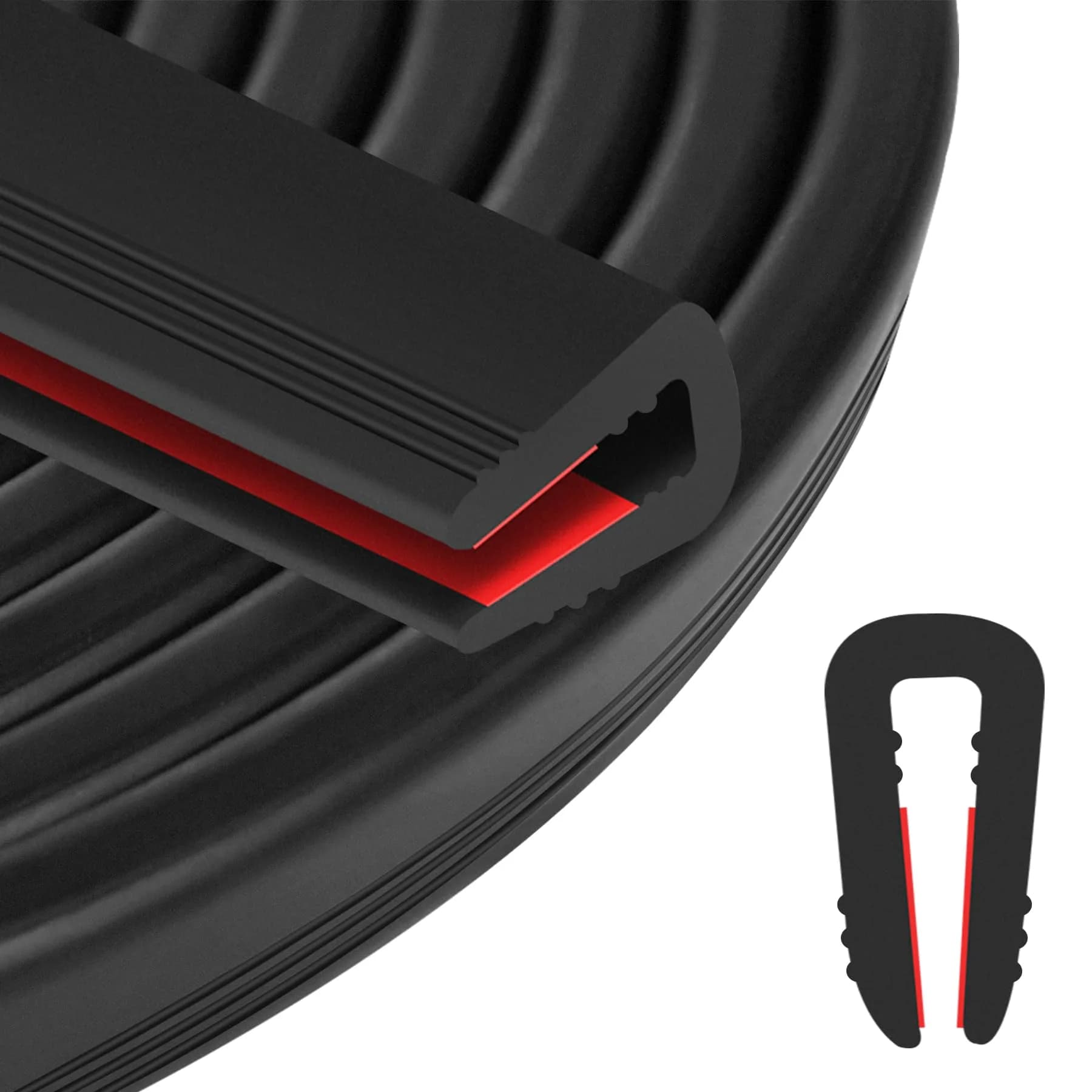 ToLanbbt EPDM Rubber Edge Trim U Channel 3.2mm (1/8") x 6.1m (20Ft) Black | Self-Adhesive Weather Seal for Cars, Metal, Glass — Black / 1/4" x 10'L