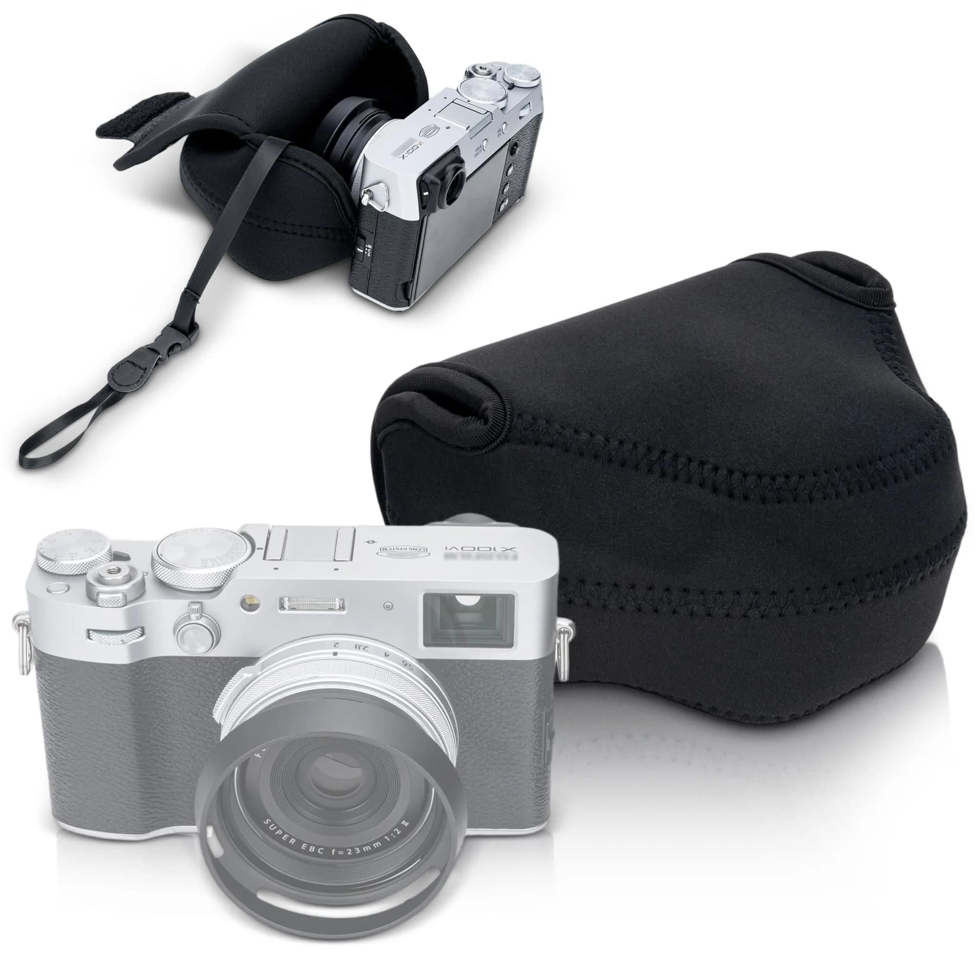 JJC Soft Neoprene XE5 X100VI Camera Case Bag for Fujifilm X-E5 Lumix L10 | Waterproof & Anti-Loss — Within 5.28×4.29×2.64"