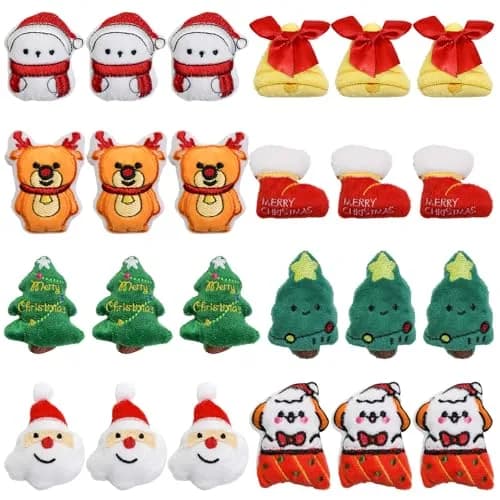 RLXGCZ 24 Pcs Christmas Mini Plushies Toys Set | Soft Mini Stuffed Animals for Desktop Decor & DIY Crafts thumbnail 1