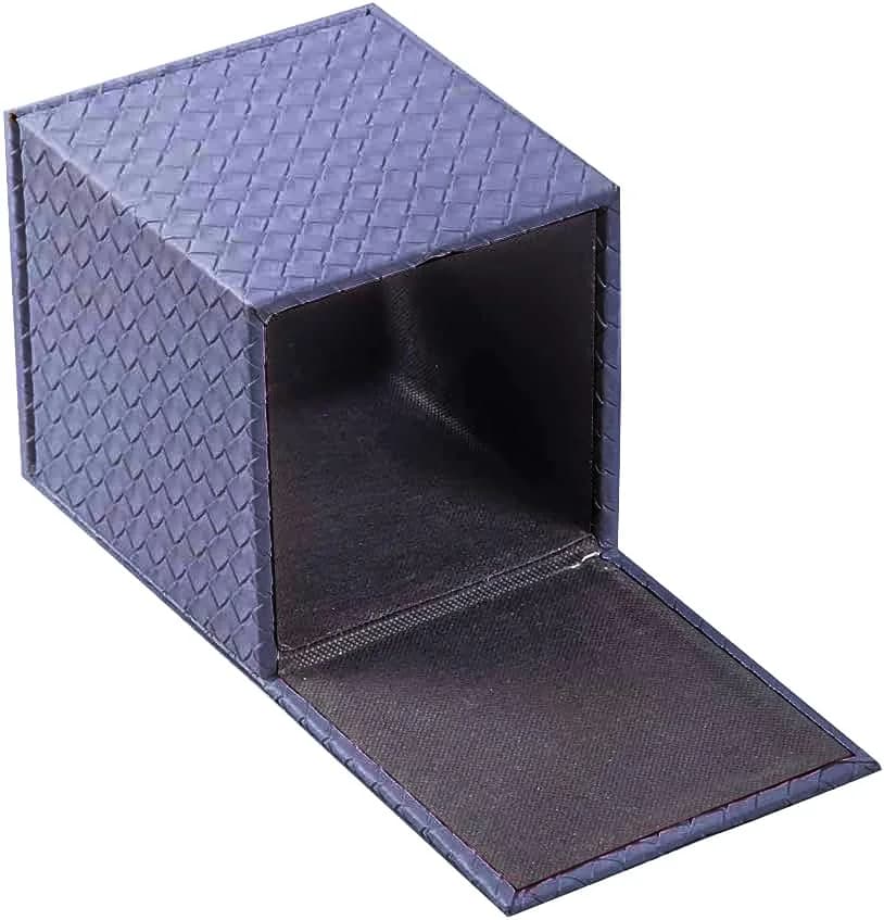 SUNYUROU Blue Square Tissue Box Cover | Modern PU Fabric & Wood Holder for Bathroom Countertop thumbnail 3