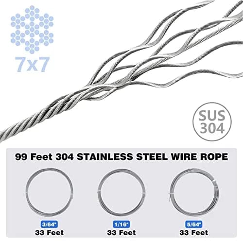 Sanuke Wire Rope Crimping Tool Kit with 150Pcs Crimp Sleeves & 10 Thimbles | Heavy Duty Stainless Steel Swager thumbnail 4