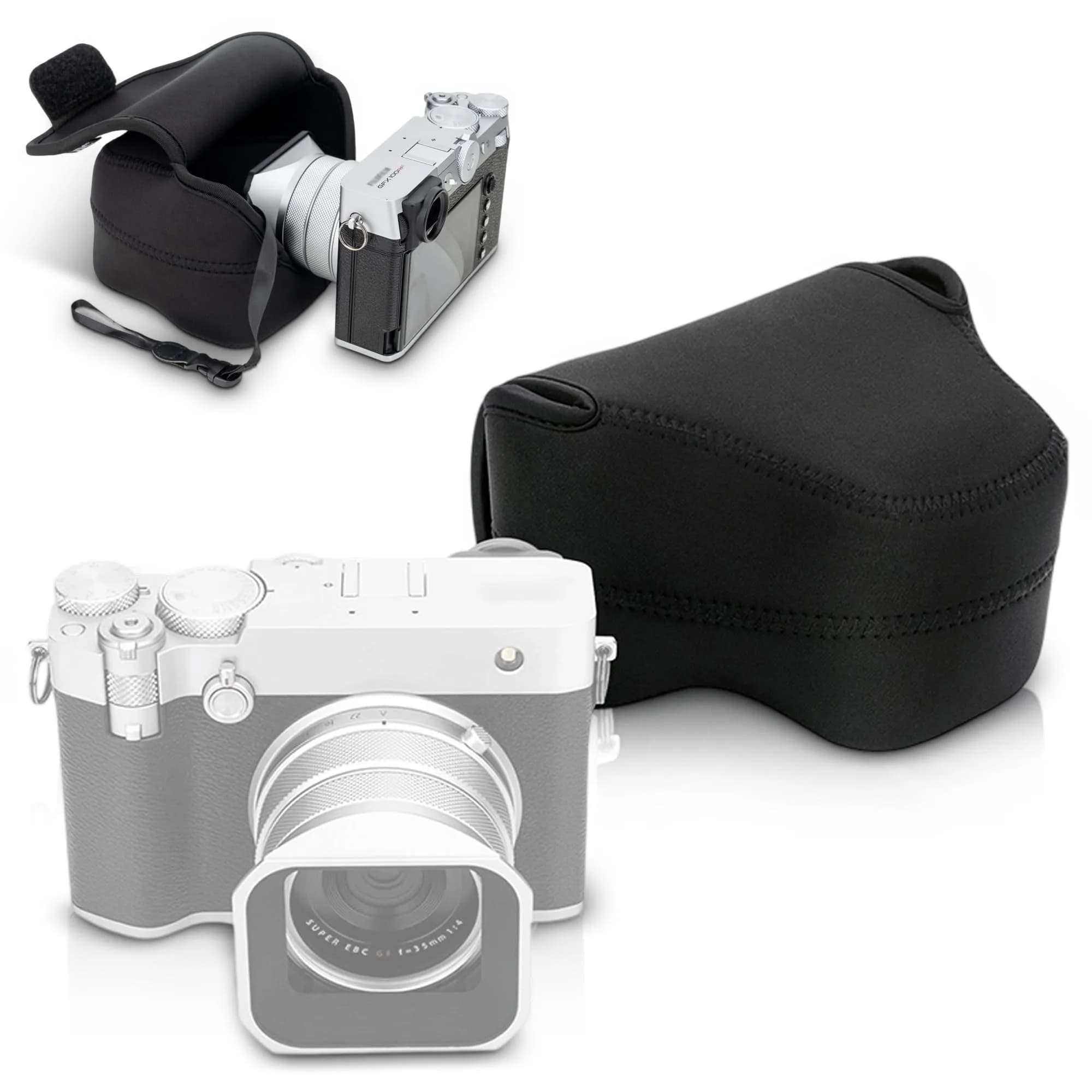 JJC Soft Neoprene XE5 X100VI Camera Case Bag for Fujifilm X-E5 Lumix L10 | Waterproof & Anti-Loss — Within 5.71×4.53×3.54"