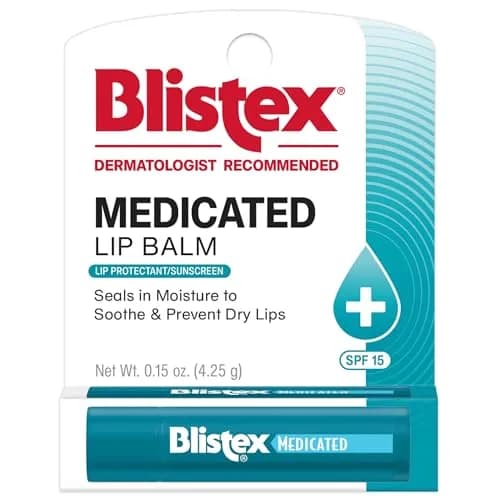 Blistex Medicated Lip Balm SPF 15, 0.15 oz Tubes | 24 Hr Moisture, Pack of 12 thumbnail 1