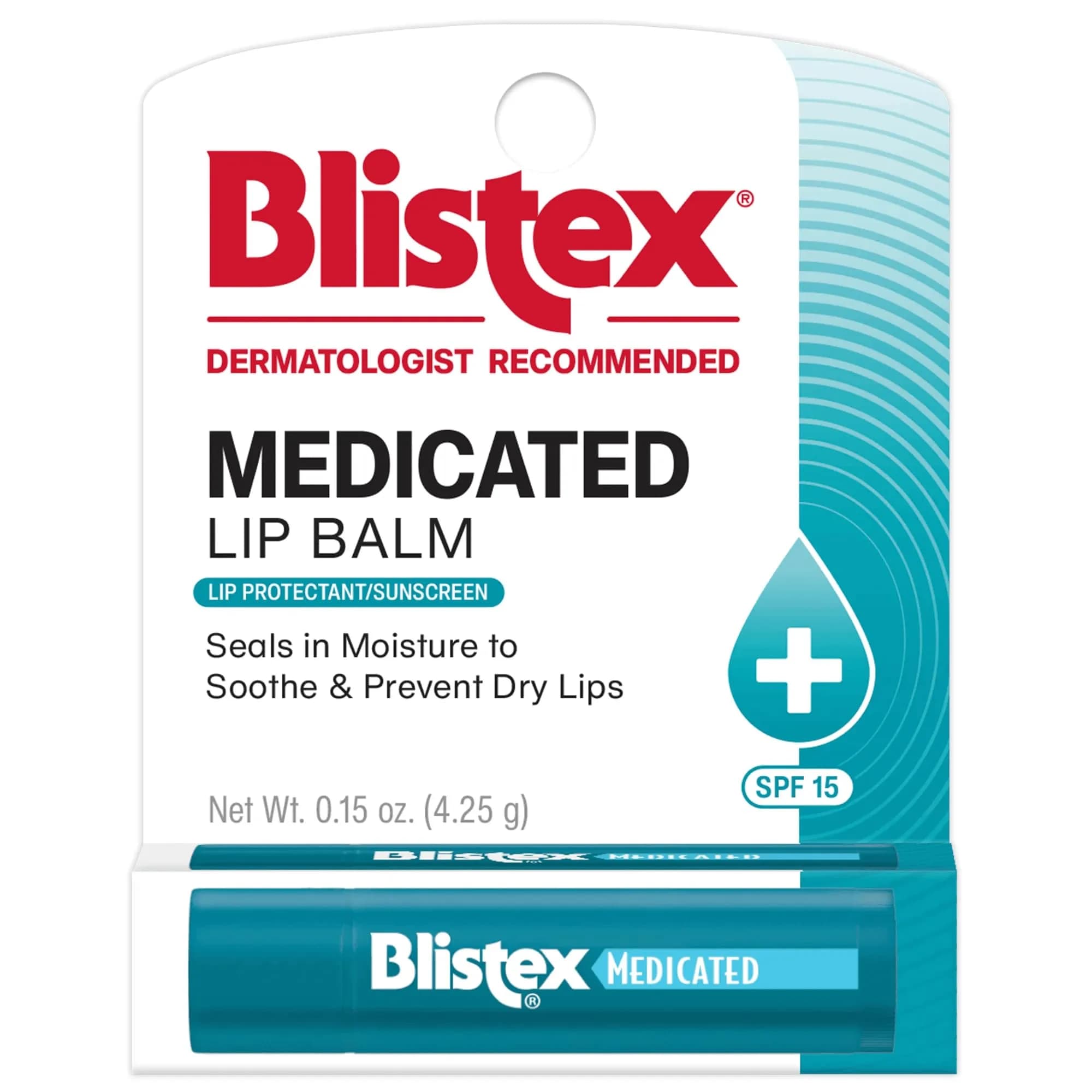 Blistex Medicated Mint Lip Balm SPF 15, 0.15 oz (3 Count) | Dermatologist Recommended for Dry & Chapped Lips — Medicated Lip Balm