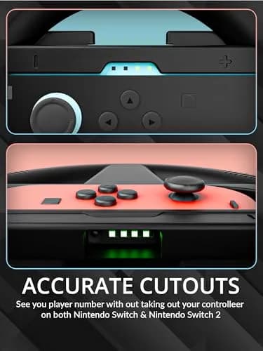 Orzly Steering Wheels – Compatible with Switch 2 (2025 Console) – Twin Pack Racing Wheel Accessories for Joy-Con Controllers and MarioKart Games (2 Black Wheels) Gift Boxed thumbnail 8