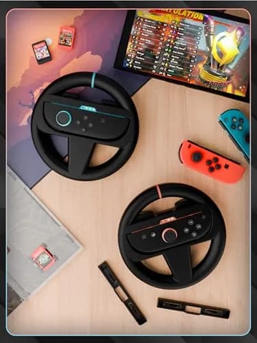 Orzly Steering Wheels – Compatible with Switch 2 (2025 Console) – Twin Pack Racing Wheel Accessories for Joy-Con Controllers and MarioKart Games (2 Black Wheels) Gift Boxed thumbnail 9