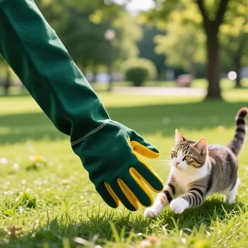 PeSandy Animal Handling Gloves 60 cm (23.6 in) | Bite & Scratch Resistant Cowhide with Cotton Lining thumbnail 7