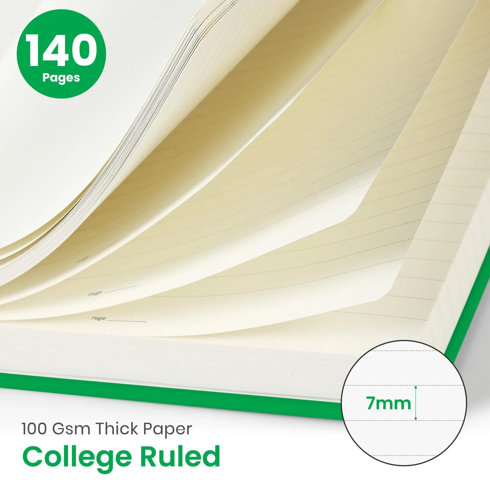 Taja Lined Spiral Journal Notebook A5 (5.7" x 7.9") Racing Green | Acid-Free Paper for Smooth Ink Flow thumbnail 2