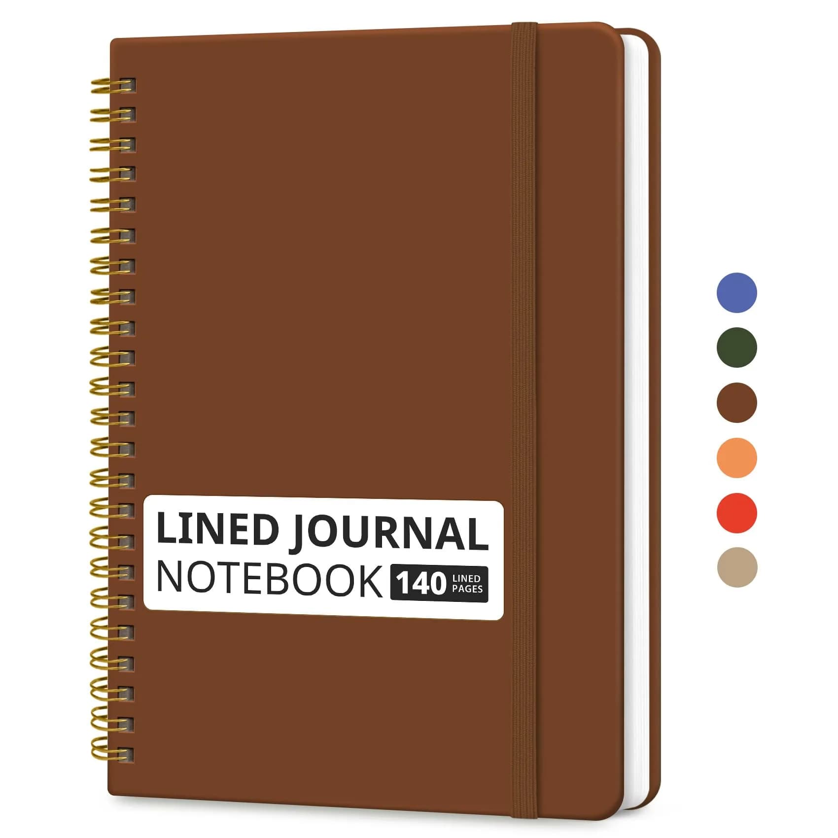 Taja Lined Spiral Journal Notebook 140 Pages A5 (14.5cm x 20cm) | College Ruled Hardcover for Work & Note Taking