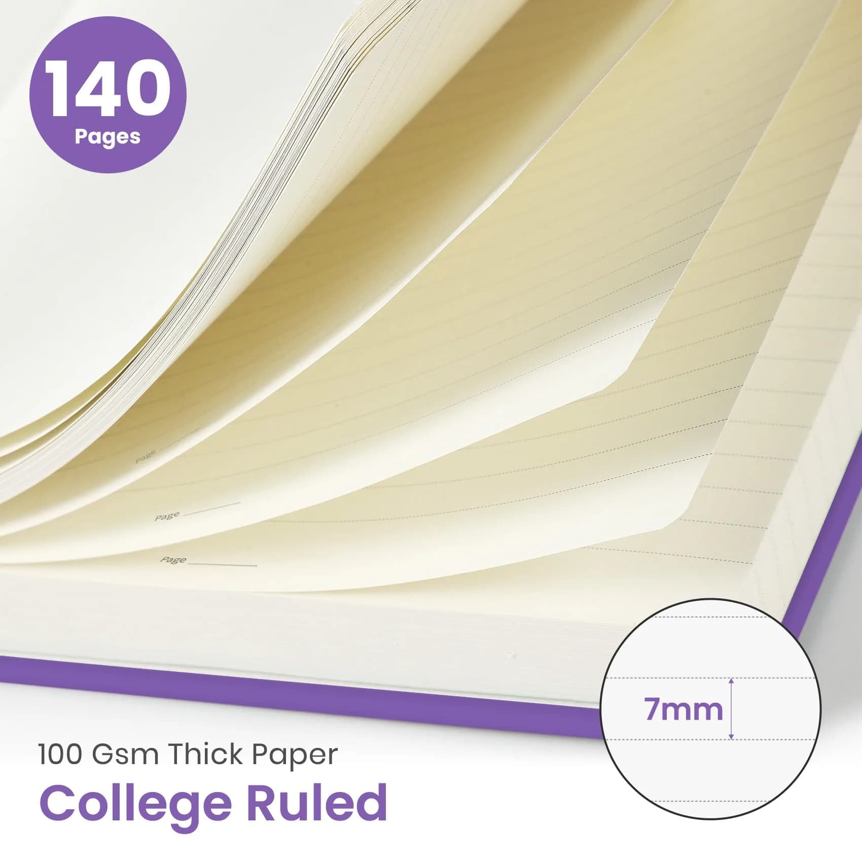 Taja Lined Spiral Journal Notebook A5 (5.7" x 7.9") | College Ruled Hardcover Notebook for Work & Note Taking thumbnail 2