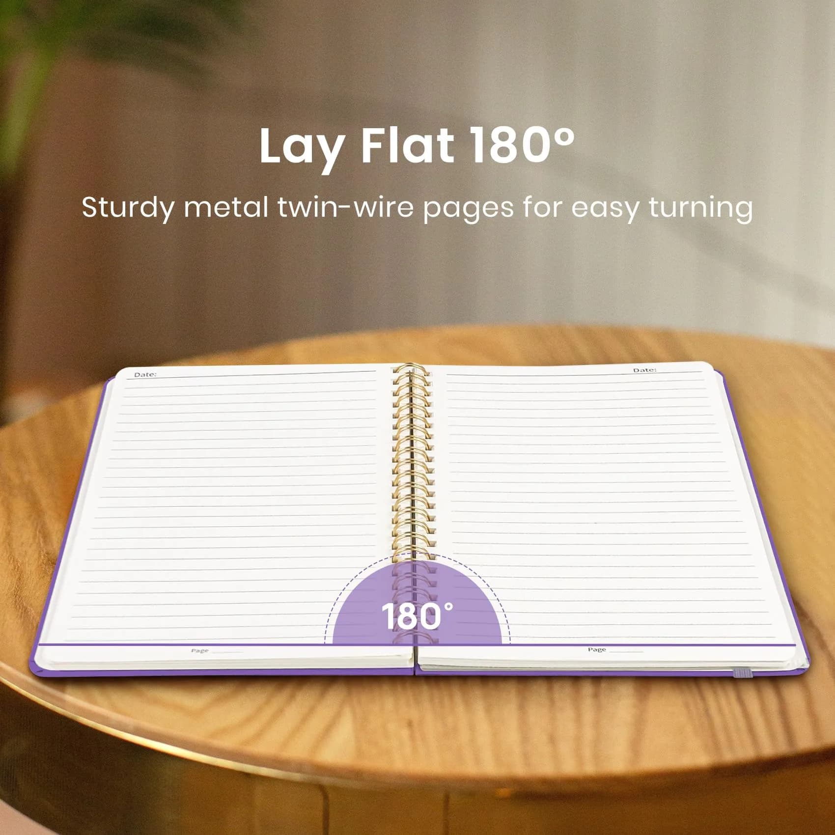 Taja Lined Spiral Journal Notebook A5 (5.7" x 7.9") | College Ruled Hardcover Notebook for Work & Note Taking thumbnail 4