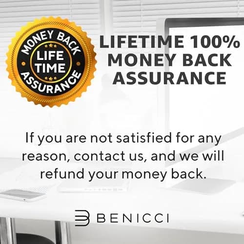 Benicci Blue Light Blocking Glasses for Men & Women | TR90 Plastic Frame, Clear Lenses | Unisex, Lightweight, Includes Case thumbnail 7