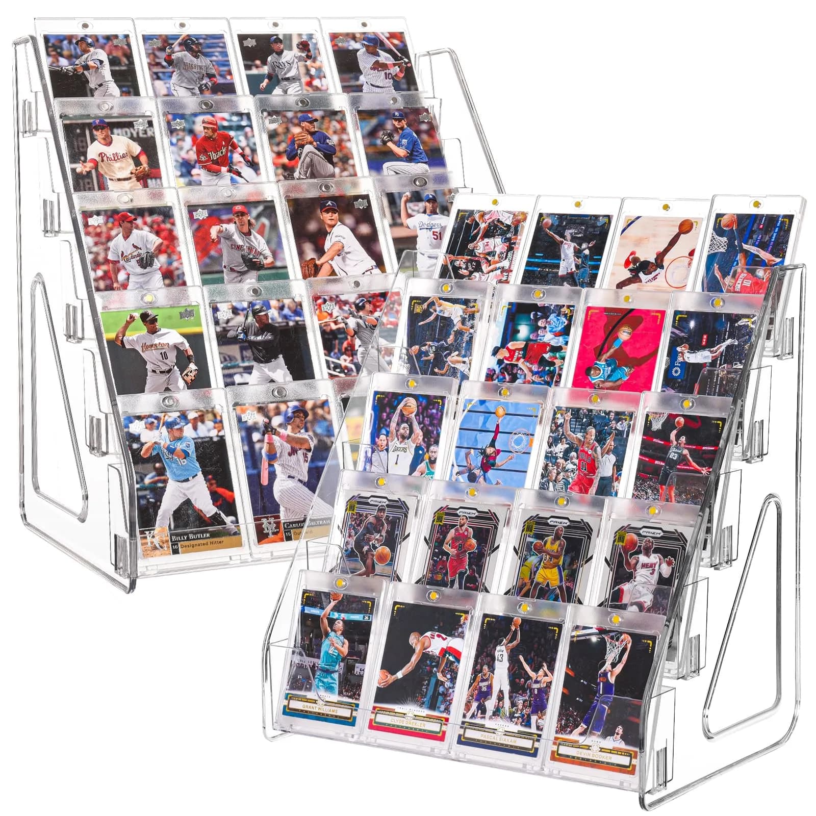 CELSOL Elevated 5 Tier Clear Acrylic Card Display Stand | 35.2 cm (13.1 in) Height, 23.8 cm (12.6 in) Width — 5 Tier