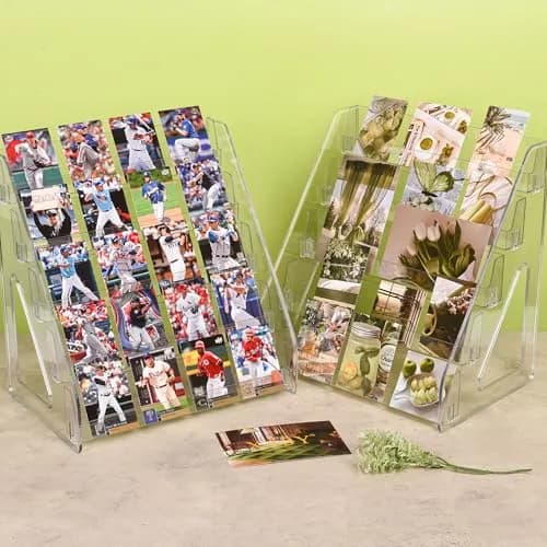 CELSOL Clear Acrylic 5 Tier Card Display Stand 2 Pack | Holds 100 Cards Total (50 per stand) thumbnail 6