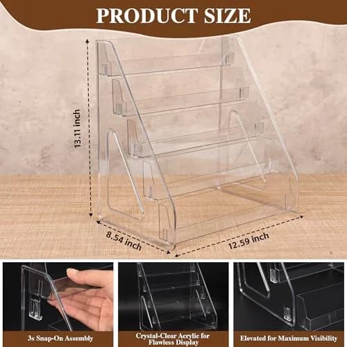 CELSOL Elevated 5 Tier Clear Acrylic Card Display Stand | 35.2 cm (13.1 in) Height, 23.8 cm (12.6 in) Width thumbnail 2