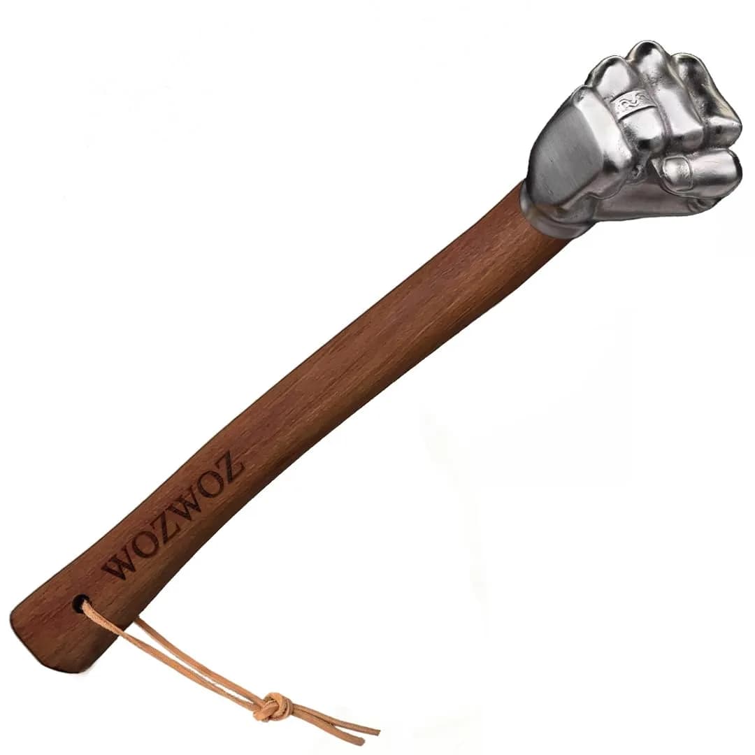 WOZWOZ Fist Hammer Tool 2 Lbs Stainless Steel & Wood | Heavy Duty Impact Tool - main product image
