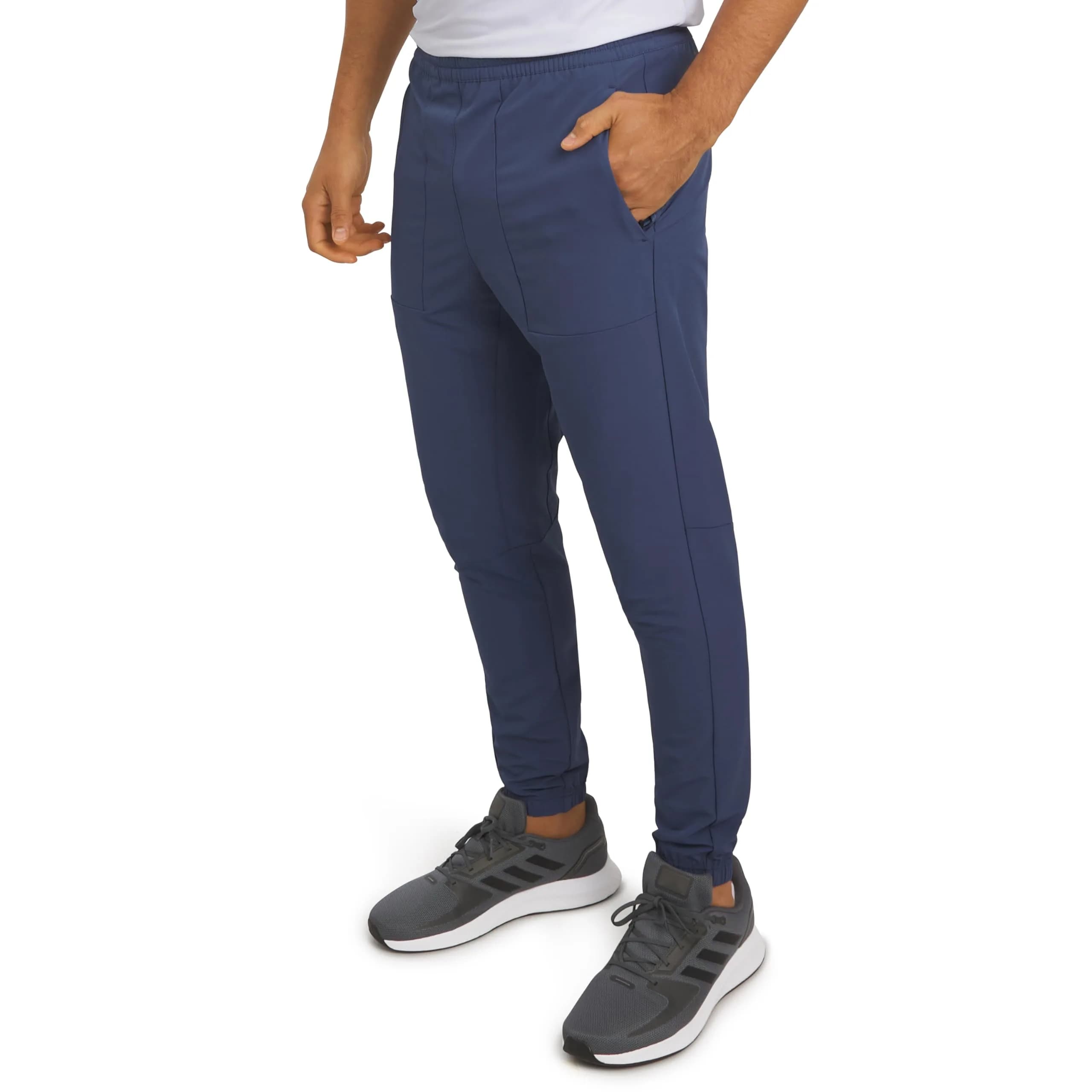 Motion Men's Regular Fit Active Performance Midweight Woven Jogger Pants, Black Onyx, Large | Versatile & Durable Activewear — Vintage Indigo