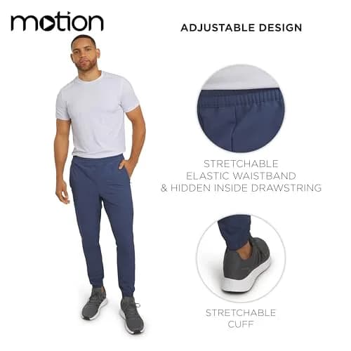 Motion Men's Regular Fit Active Performance Midweight Woven Jogger Pants, Vintage Indigo, Small | Versatile, Breathable & Durable thumbnail 4