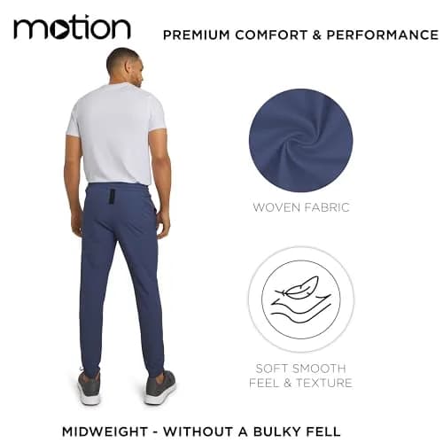 Motion Men's Regular Fit Active Performance Midweight Woven Jogger Pants, Vintage Indigo, Small | Versatile, Breathable & Durable thumbnail 2