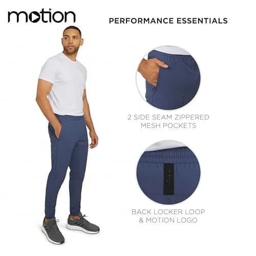 Motion Men's Regular Fit Active Performance Midweight Woven Jogger Pants, Vintage Indigo, Small | Versatile, Breathable & Durable thumbnail 3