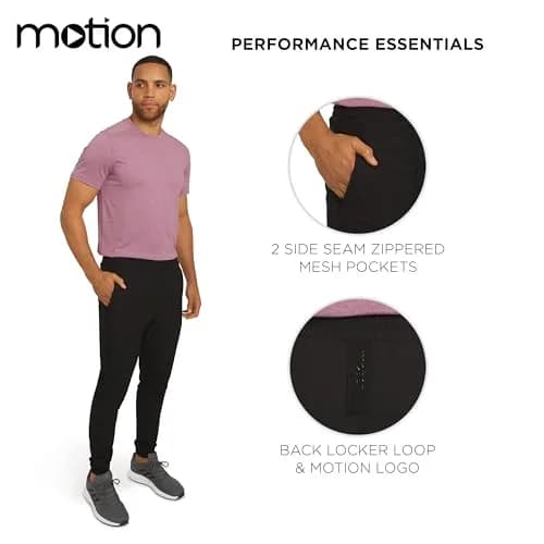 Motion Men's Regular Fit Active Performance Midweight Woven Jogger Pants, Black Onyx, X-Large | Breathable, Durable & Comfortable thumbnail 3