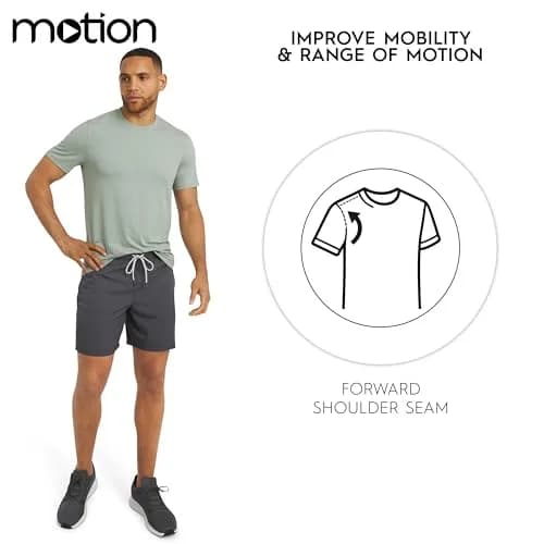 Motion Men's Slim Fit Tee Active Performance Super Soft Stretchable T-Shirt, Dusty Palm, Large thumbnail 5