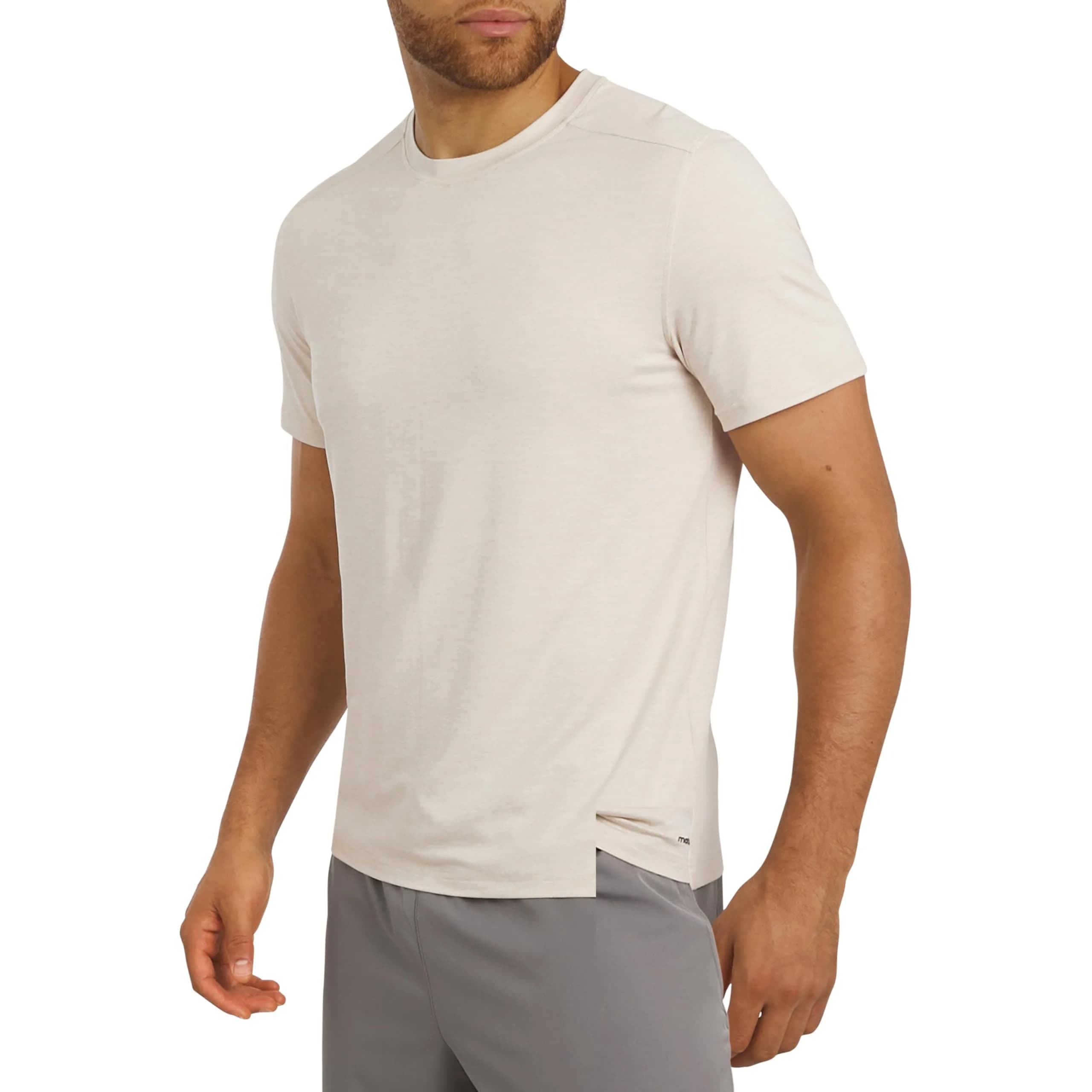 Motion Men's Slim Fit Tee Active Performance Super Soft Stretchable T-Shirt, Bone, Large | Lightweight, breathable, support for active men - main product image