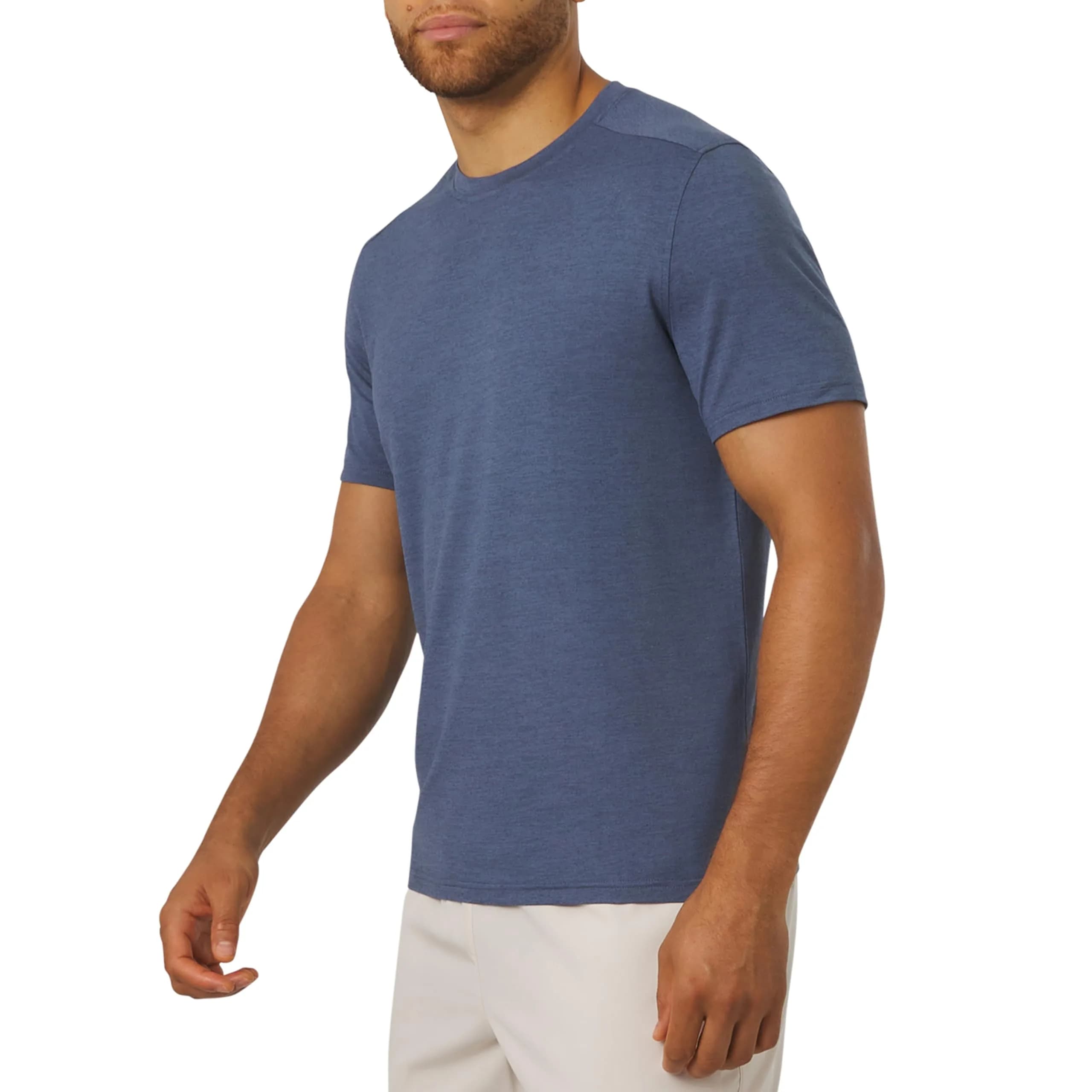 Motion Men's Slim Fit Tee Active Performance Super Soft Stretchable T-Shirt, Belgian Blue — Vintage Indigo