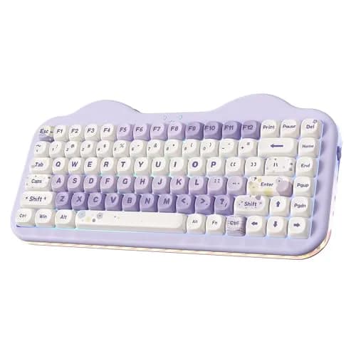 YUNZII C75 Cute 75% Wireless Mechanical Keyboard Purple Candy Switch | Hot-Swappable, Tri-Mode Connectivity, 5500mAh Battery thumbnail 1