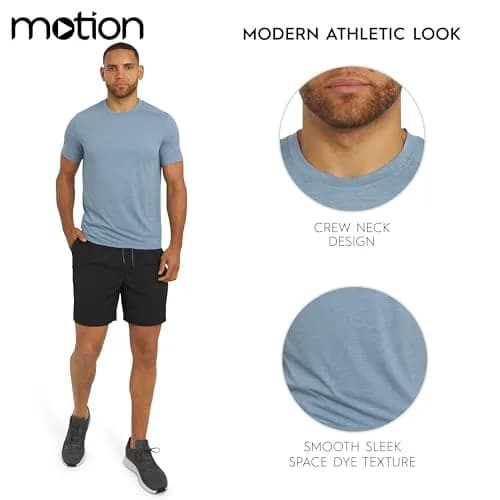 Motion Men's Slim Fit Tee Active Performance Super Soft Stretchable T-Shirt, Belgian Blue thumbnail 5