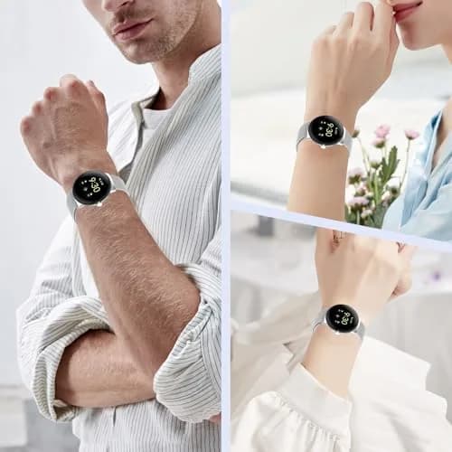 KONXISA Metal Mesh Watch Band for Google Pixel Watch 5/4/3 45mm, Silver | Magnetic Clasp, Stainless Steel thumbnail 6