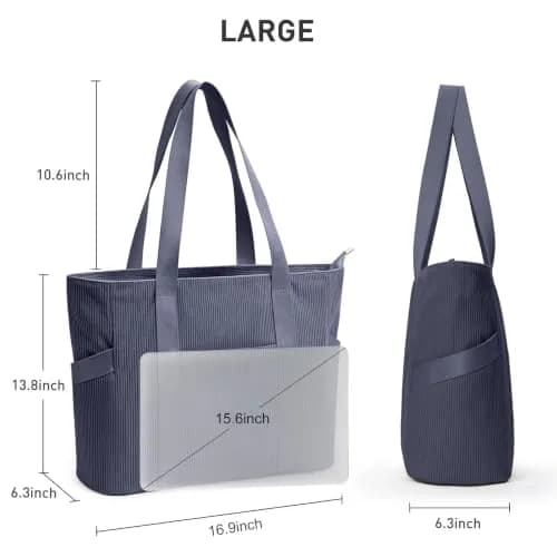 DIXEIGHT Tote Bag for Women, Large Corduroy Capacity | Water-Resistant & Versatile thumbnail 4
