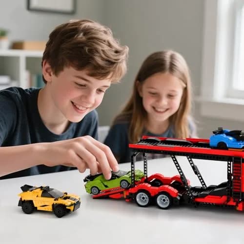 TG BLOCKS Micro Brick Car Transporter with 3 Sports Cars Building Set | 1736 PCS | Educational STEM Toy for Kids 3-12 thumbnail 4