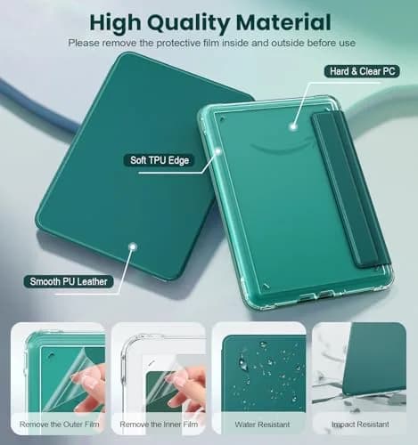 MoKo Magnetic Case for 7" Kindle Paperwhite 12th Gen & Colorsoft | Waterproof, Auto Wake/Sleep, Lightweight Jade Green thumbnail 6