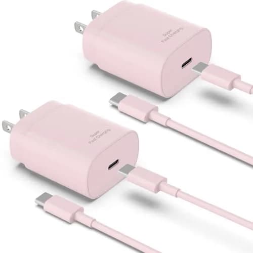 Qntry Type C Charger Fast Charging 2-Pack 25W | Super Fast USB C Adapter with 6Ft Cable for Samsung, Pixel, iPhone thumbnail 1