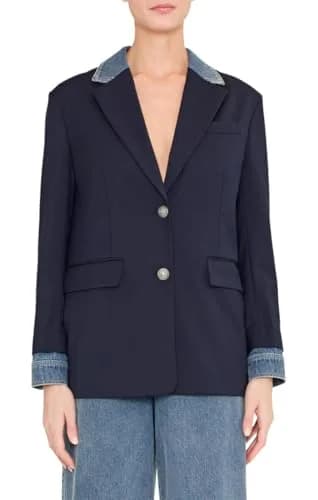 Kobi Halperin Silva Jacket Navy Large | Effortless Luxury & Flattering Fit thumbnail 1