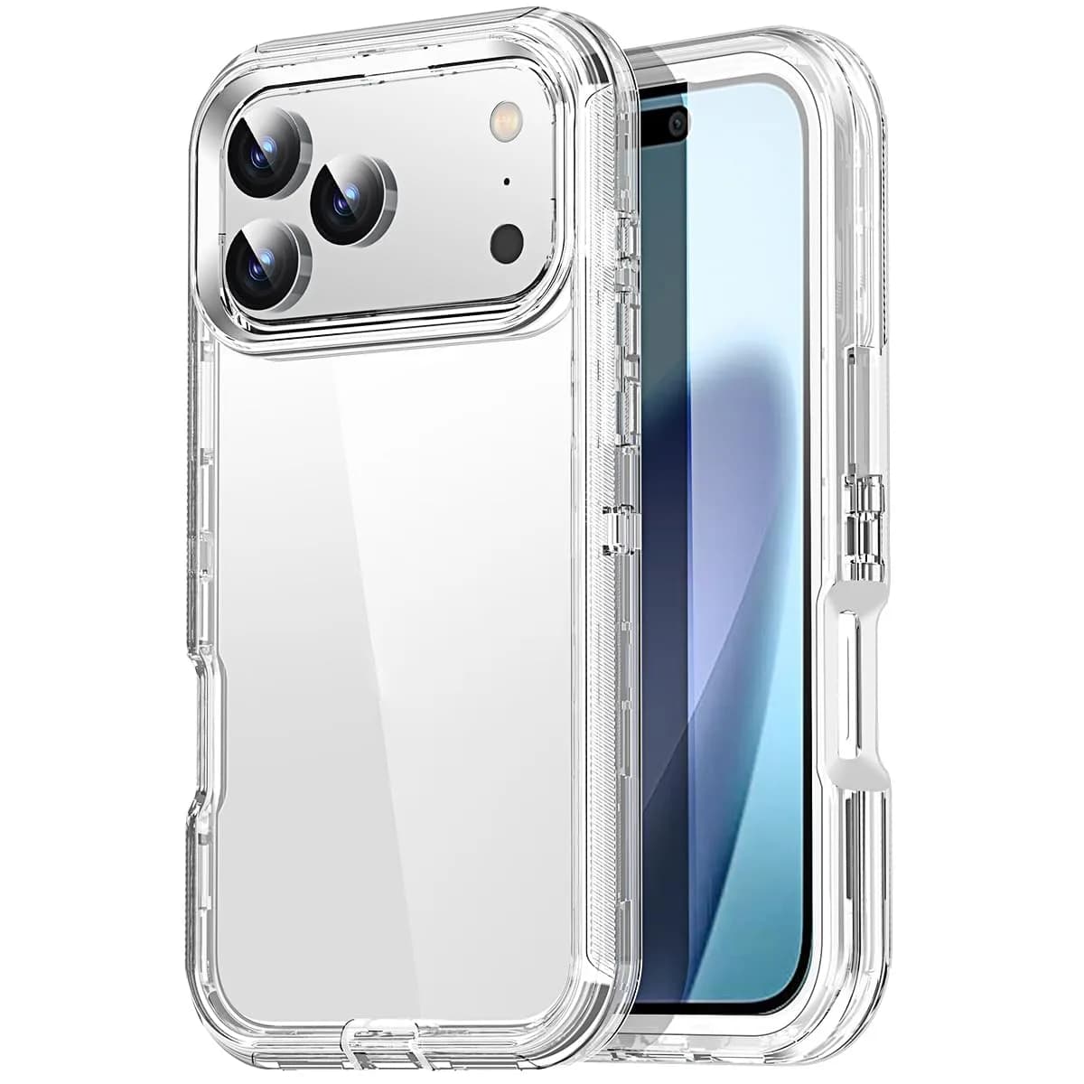 AICase for iPhone 17 Pro Max Case Clear 3 in 1 Heavy Duty Drop Protection 6.3" | Rugged Shockproof Full Body — C_Clear