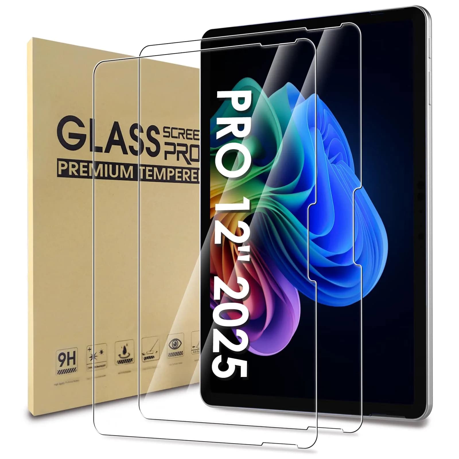 WD&CD 2 Pack Screen Protector for Microsoft Surface PRO 12" 2025 | 9H Hardness & HD Clarity — 2-Pack