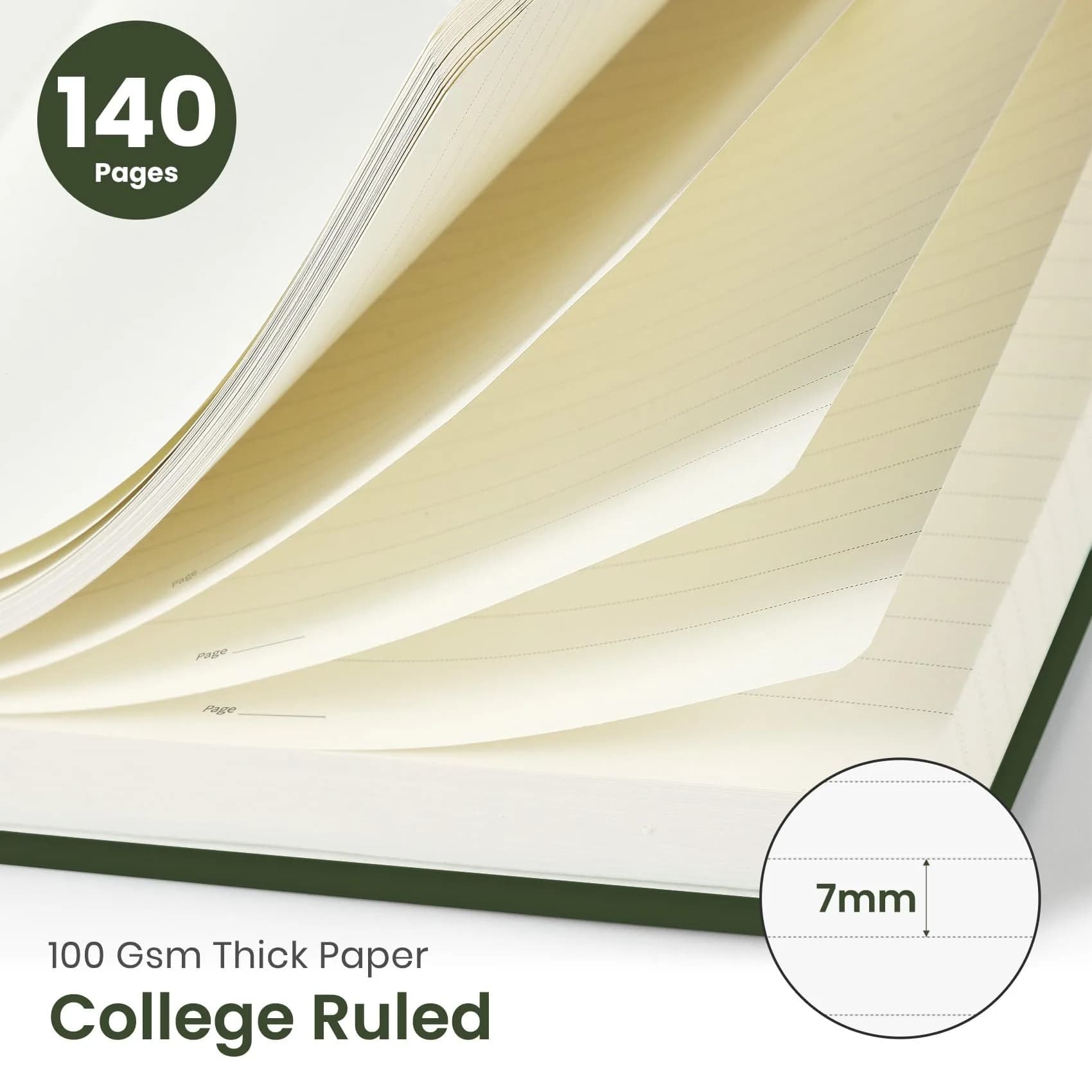 Taja Lined Spiral Journal Notebook A5 (5.7" x 7.9") | College Ruled Hardcover for Work & Note Taking thumbnail 2
