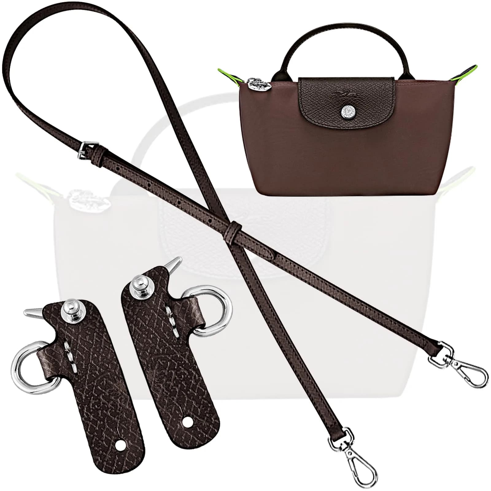 KIYOMIL Mocha Bag Leather Purse Strap Replacement Adjustable Crossbody Shoulder Straps 1.2cm (0.47in) | Genuine Leather, 94-124cm Length