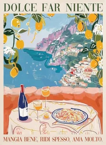 Fairyland JinWenn Italian Pasta Wine Paint by Numbers Kit for Adults Canvas 29.6 x 19.4 cm (11.6 x 7.6 inches) | Relaxing Hobby for Beginners thumbnail 1